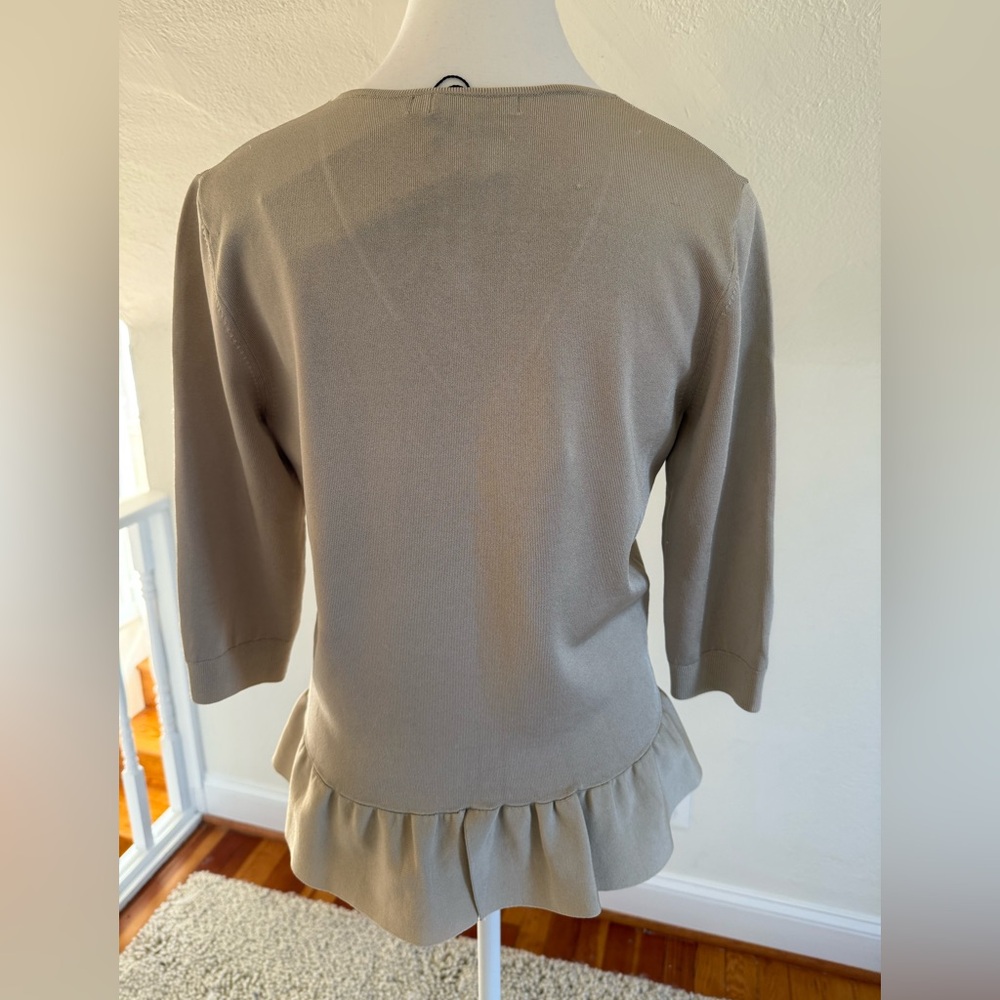 Karen Millen Taupe V-Neck Sweater Size M NWT - Picture 2 of 9